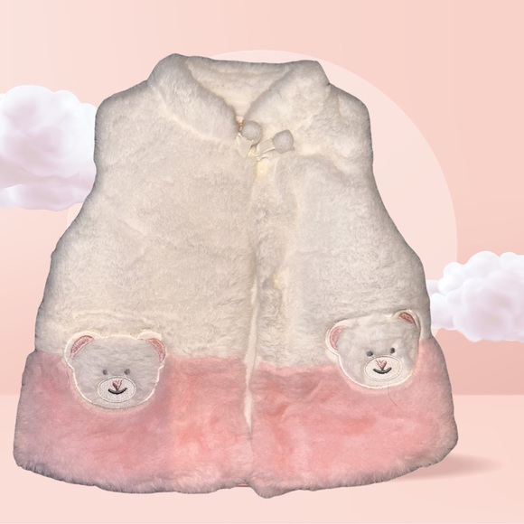 Little Girl Faux Fur Vest 9-12 m NWT - Picture 1 of 4